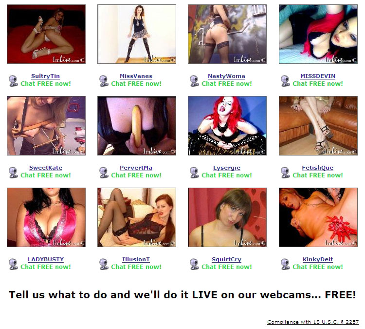 Live bondage webcam subs